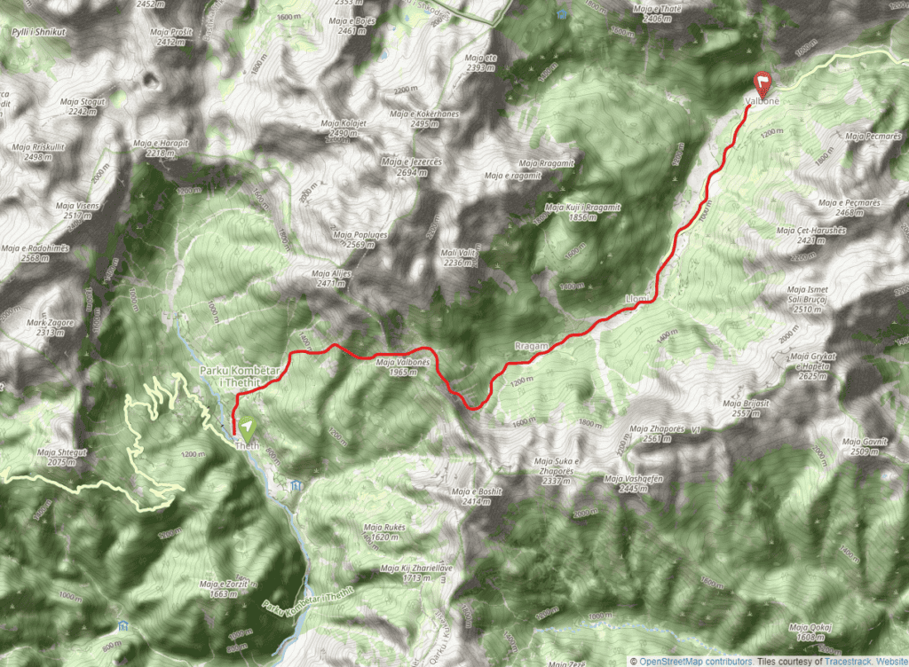 Cime dei Balcani Tappa 1 Percorso Theth Valbona